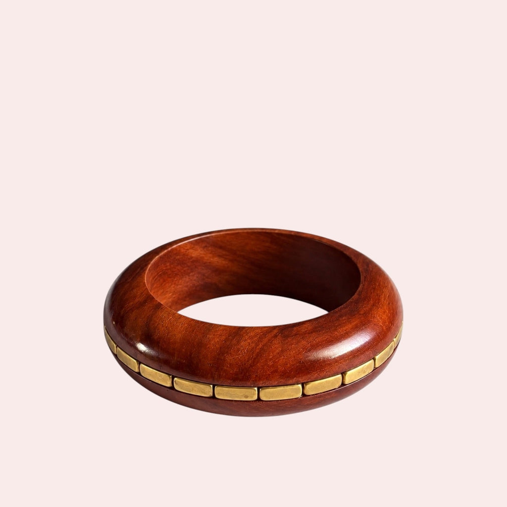 Regal Inlay set of 4 wooden bangles with gold inlay by Ruhlets