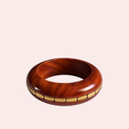 Regal Inlay set of 4 wooden bangles with gold inlay by Ruhlets