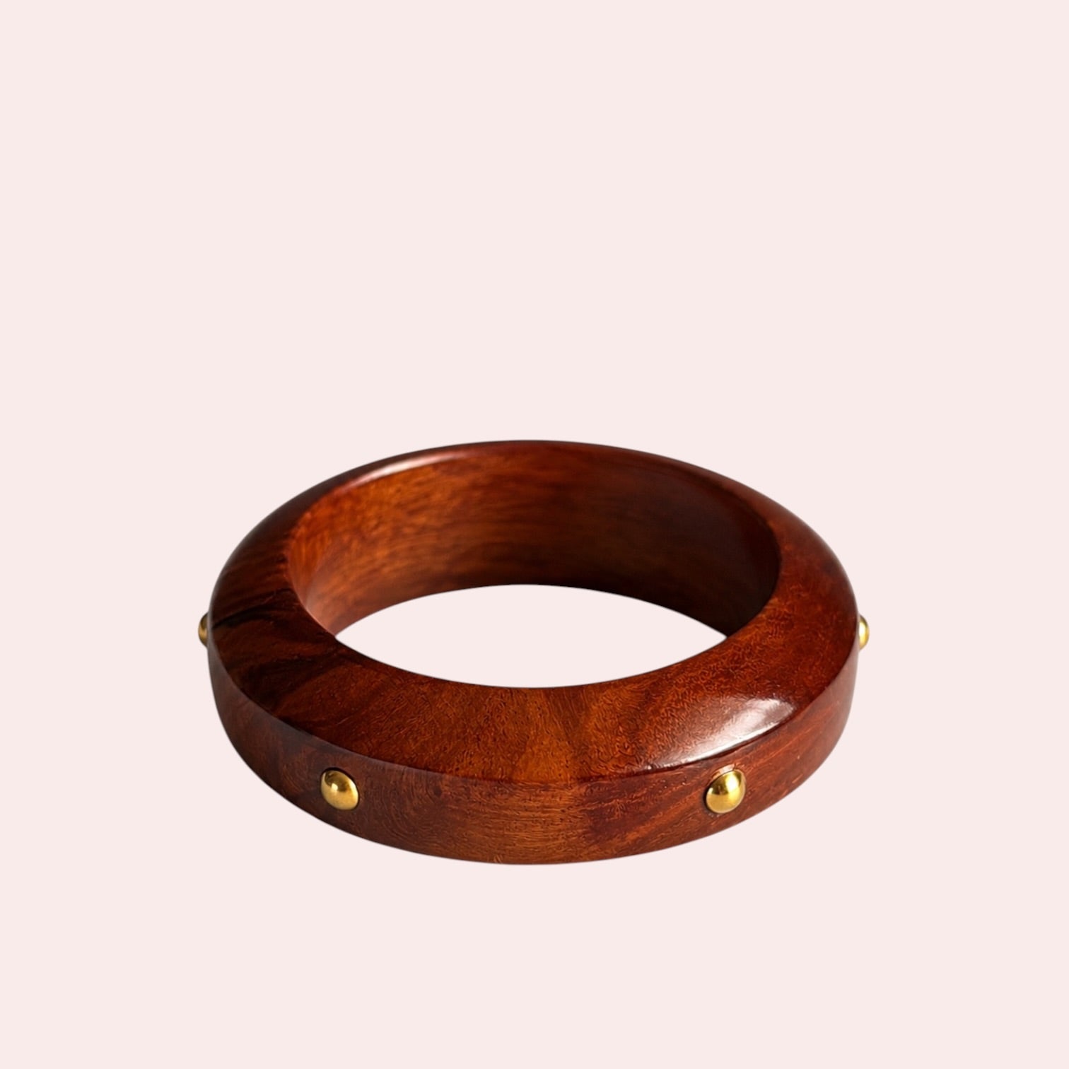 Gold Studded Wood Bangle