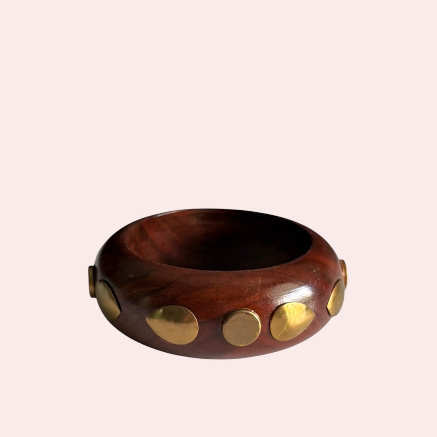Gold Teardrop Wood Bangle