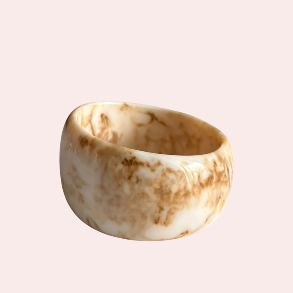 White & Brown Marble Bangle