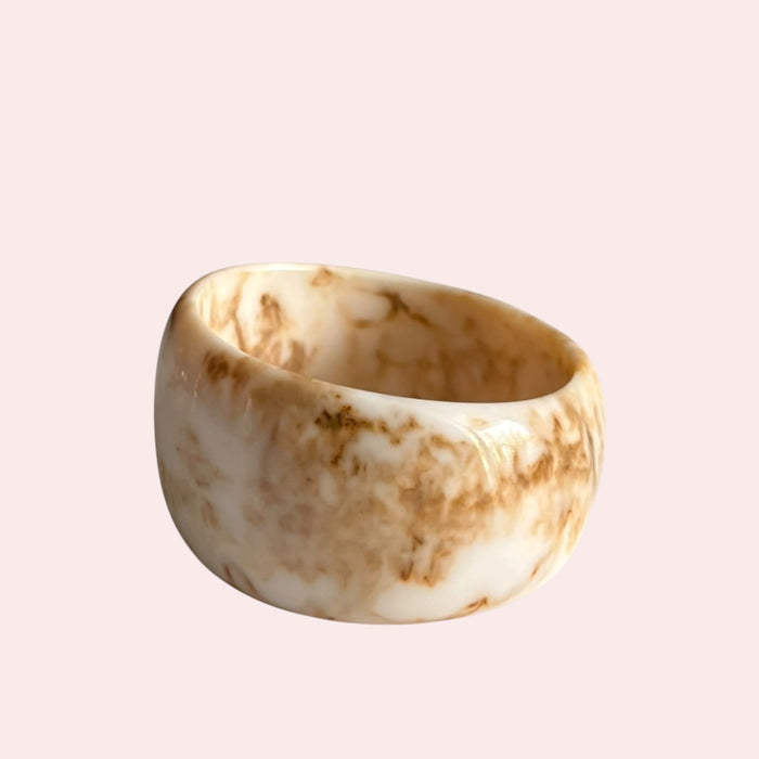 White & Brown Marble Bangle