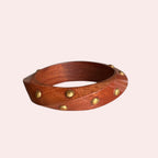 Edgewood Stud brown resin bangle with gold studs by Ruhlets