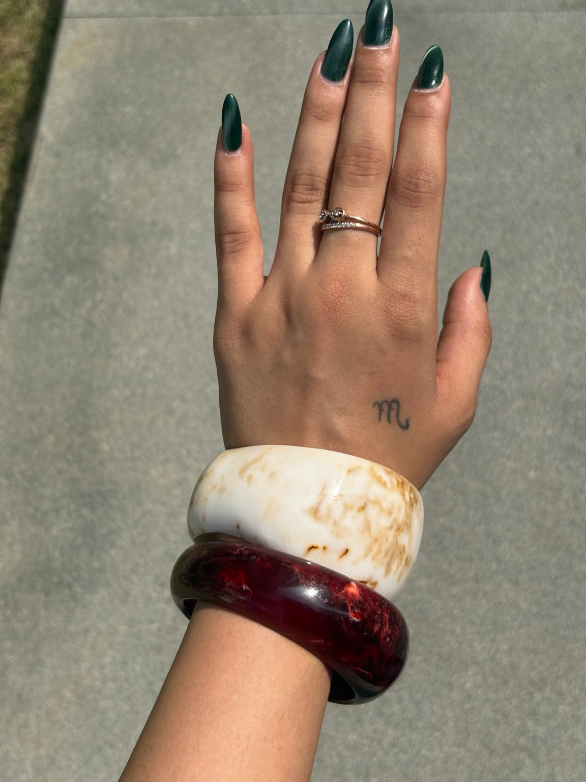 Ruhlets Berry Latte layered bracelet stack