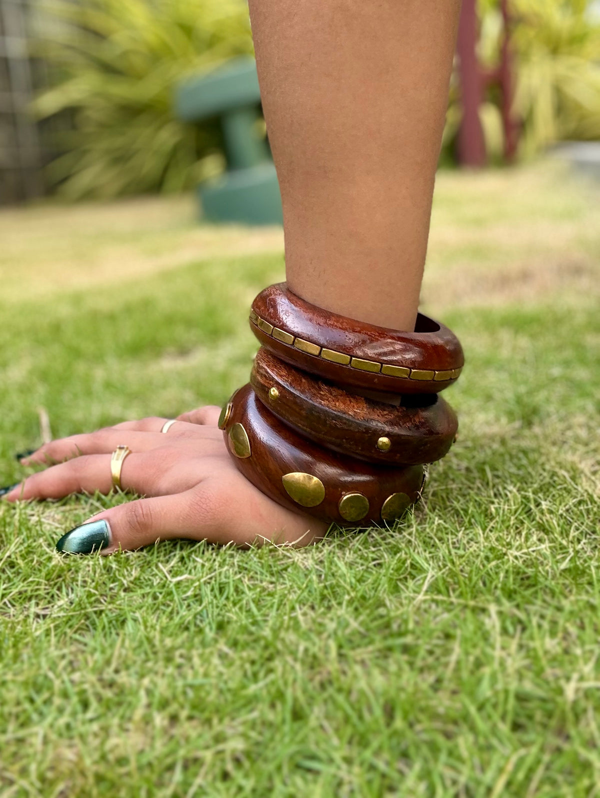 Ruhlets Chestnut layered bracelet stack
