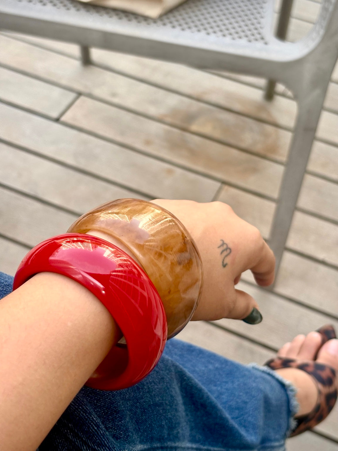 Ruhlets Red Cinnamon layered bracelet stack